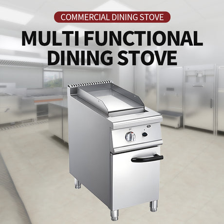 Electric heating full flat grill with cabinet holder