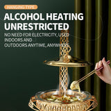 3L round hanging lid golden glass alcohol furnace