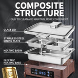 Circular electric digital display wood grain dining stove