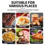 Electric heating full flat grill with cabinet holder