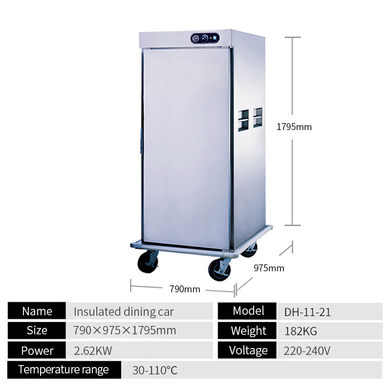 Single door insulated dining car
