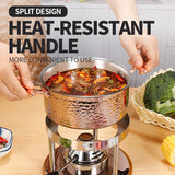 Rose Gold Three-Layer Steel Inflatable Hotpot Set