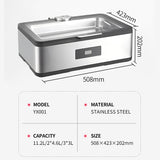 Black border luxury digital display rectangular large glass dining stove