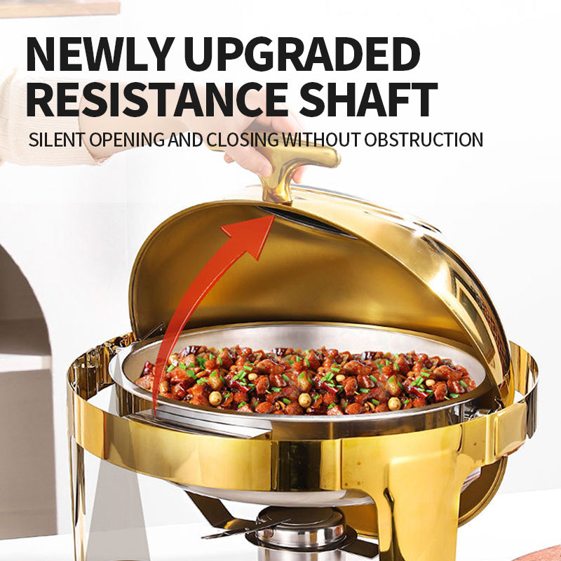 Golden round visible dining stove
