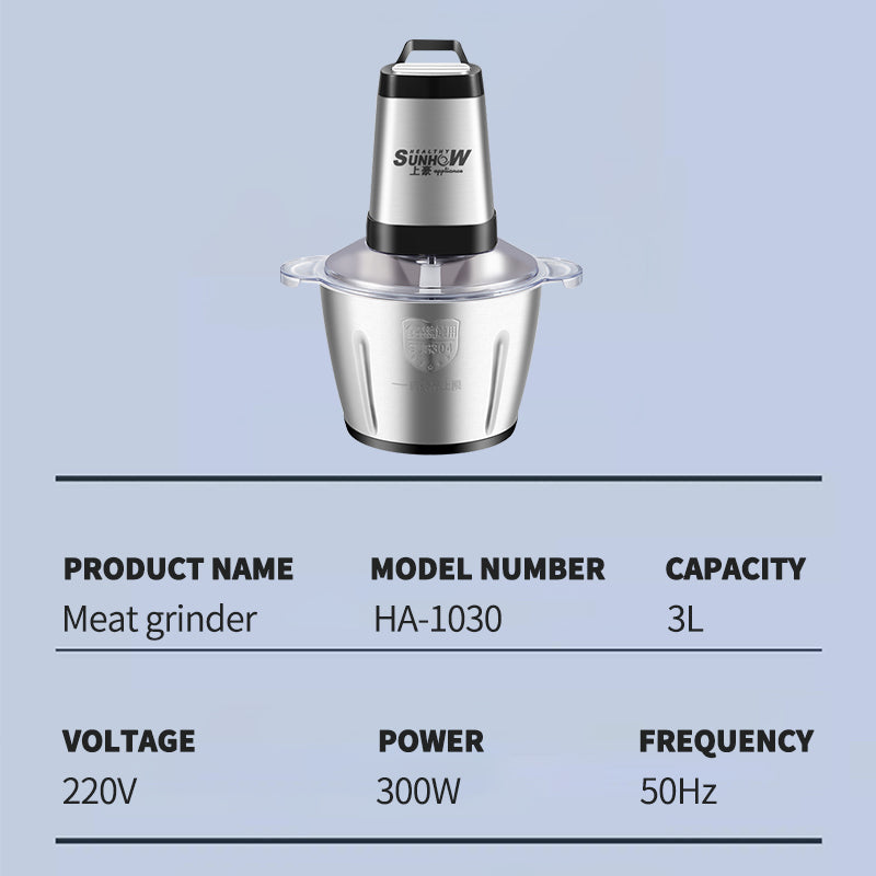 Stainless steel electric multifunctional food processor（3L）