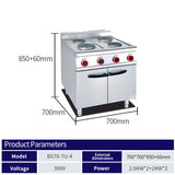 Four head electric circular plate cooking stove with cabinet holder