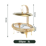 3L round hanging lid golden glass alcohol furnace