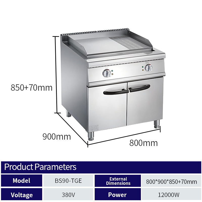 Electric full flat furnace with cabinet holder