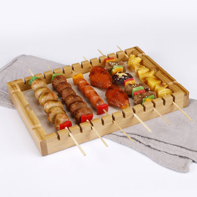 Barbecue skewer tray