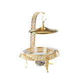 2L round hanging lid golden glass alcohol furnace