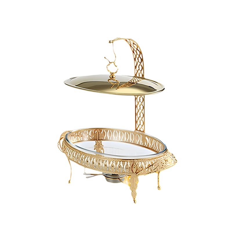 3L round hanging lid golden glass alcohol furnace