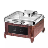 Square electric digital display wood grain dining stove