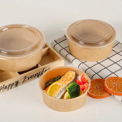 Round kraft paper packaging box